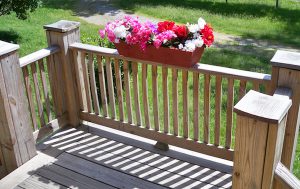 deck with flowers